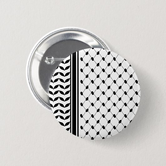 Palestine Keffiyeh Pattern Scarf Button (Vorne & Hinten)