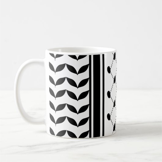 Palestine Keffiyeh Pattern Scarf Kaffeetasse (Links)
