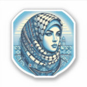 PALESTINE KEFFIYEH-UNTERSTÜTZUNG AUFKLEBER (Vorderseite)