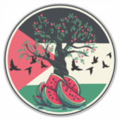 Palestine Kulturschatz Olivenweg Aufkleber (Vorderseite)