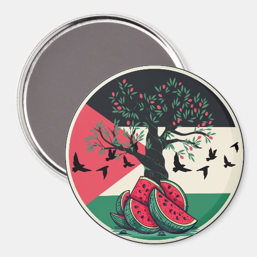 Palestine Kulturschatz Olivenweg Magnet (Vorderseite/Rückseite)