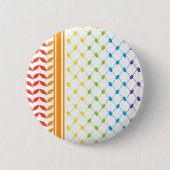 Palestine LGBT Rainbow Keffiyeh Pattern Scarf Button (Vorderseite)