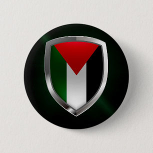 Palestine Metallic Emblem Button