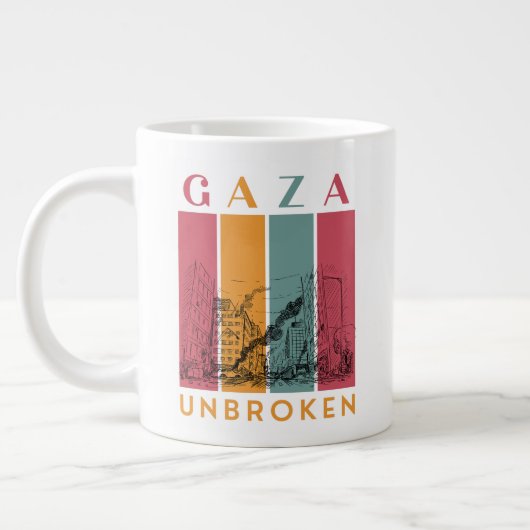Palestine Solidarity Jumbo Tasse - Gaza ungebroche (Links)