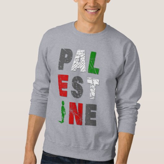 PALESTINE Solidarity Sweatshirt - Bold Distressed (Vorderseite)