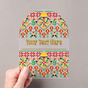 Palestine Tatreez Traditionelle Stickerei Acryleinladungen