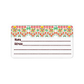 Palestine Tatreez Traditionelle Stickerei Adressaufkleber (Vorne)