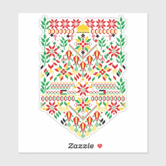 Palestine Tatreez Traditionelle Stickerei Aufkleber (Blatt)