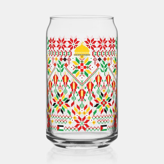 Palestine Tatreez Traditionelle Stickerei Dosenglas (Vorderseite)