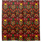 Palestine Tatreez Traditionelle Stickerei Duschvorhang (Vorderseite)