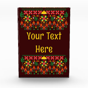 Palestine Tatreez Traditionelle Stickerei Fotoblock