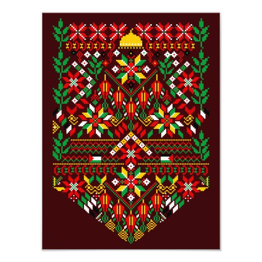 Palestine Tatreez Traditionelle Stickerei Fotodruck (Vorne)