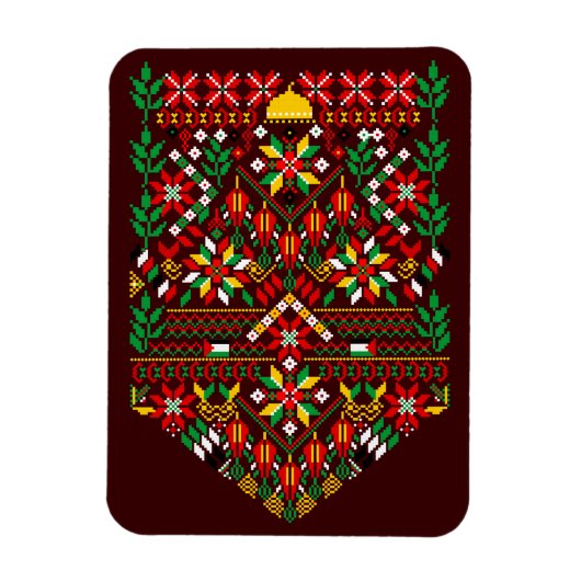 Palestine Tatreez Traditionelle Stickerei Magnet (Vertikal)