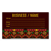 Palestine Tatreez Traditionelle Stickerei Magnetische Visitenkarte (Vorderseite)