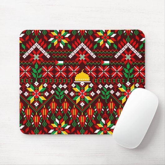 Palestine Tatreez Traditionelle Stickerei Mousepad (Mit Mouse)