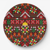 Palestine Tatreez Traditionelle Stickerei Pappteller (Vorderseite)