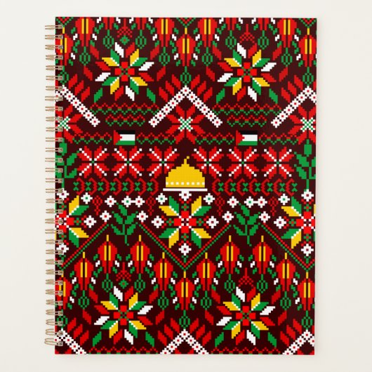 Palestine Tatreez Traditionelle Stickerei Planer (Vorderseite)