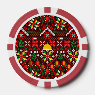 Palestine Tatreez Traditionelle Stickerei Pokerchips