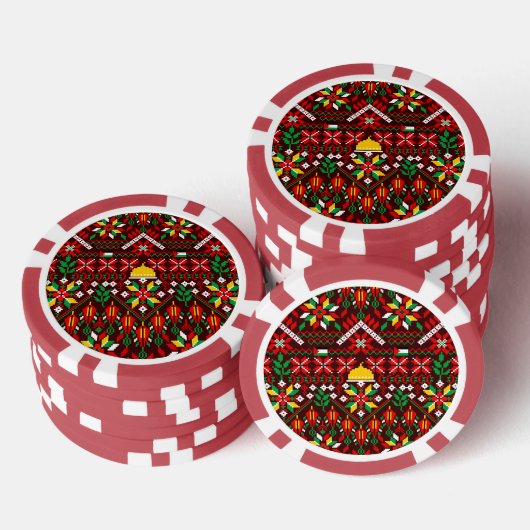 Palestine Tatreez Traditionelle Stickerei Pokerchips (Stapel)