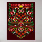 Palestine Tatreez Traditionelle Stickerei Poster (Vorne)