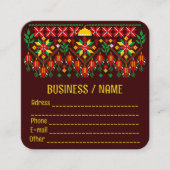 Palestine Tatreez Traditionelle Stickerei Quadratische Visitenkarte (Vorderseite)