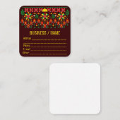 Palestine Tatreez Traditionelle Stickerei Quadratische Visitenkarte (Vorne/Hinten)