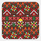 Palestine Tatreez Traditionelle Stickerei Quadratischer Aufkleber (Vorderseite)
