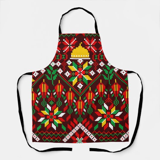 Palestine Tatreez Traditionelle Stickerei Schürze (Vorderseite)