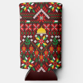 Palestine Tatreez Traditionelle Stickerei Selters Dosenkühler (Vorderseite)