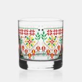 Palestine Tatreez Traditionelle Stickerei Whiskyglas (Rechts)