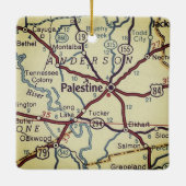 Palestine TX Vintag Map Keramikornament (Rückseite)