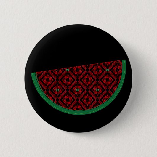 Palestine watermelon Embroidery red tatreez Button (Vorderseite)