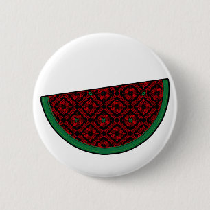Palestine watermelon Embroidery red tatreez Button