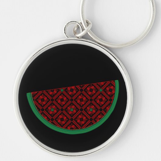 Palestine watermelon Embroidery red tatreez Schlüsselanhänger (Vorne)