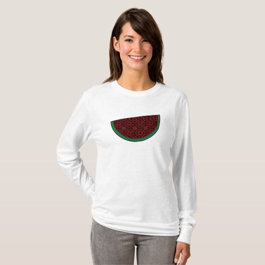 Palestine watermelon Embroidery red tatreez T-Shirt (Vorne ganz)