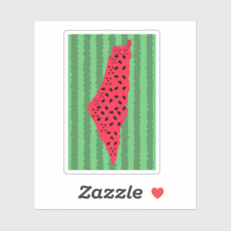 PALESTINE WATERMELON FLAG MAP AUFKLEBER