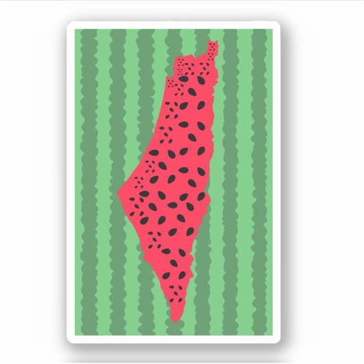 PALESTINE WATERMELON FLAG MAP AUFKLEBER (Vorderseite)