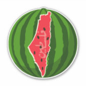 Palestine Watermelon Flag Map Freie Palästinenser Aufkleber (Vorderseite)