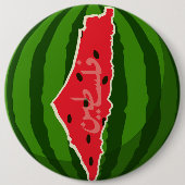 Palestine Watermelon Flag Map Freie Palästinenser. Button (Vorderseite)