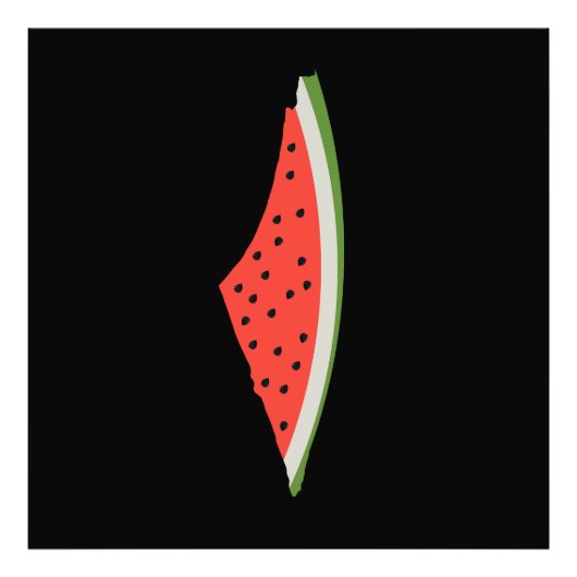 Palestine Watermelon Flag Map Freie Palästinenser. Fotodruck (Vorne)