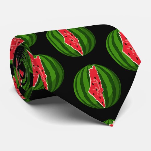 Palestine Watermelon Flag Map Freie Palästinenser. Krawatte (Gerollt)