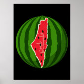 Palestine Watermelon Flag Map Freie Palästinenser Poster (Vorne)