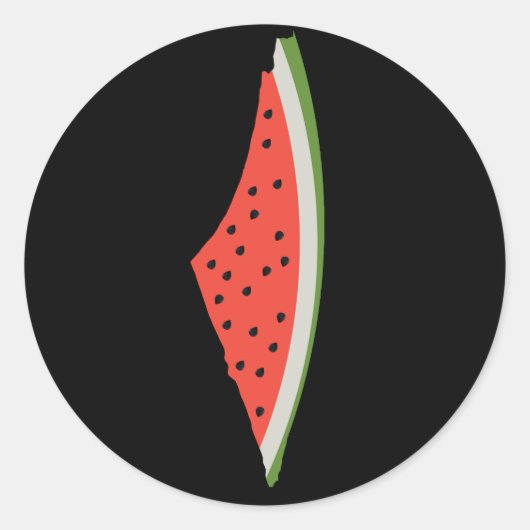 Palestine Watermelon Flag Map Freie Palästinenser. Runder Aufkleber (Vorderseite)