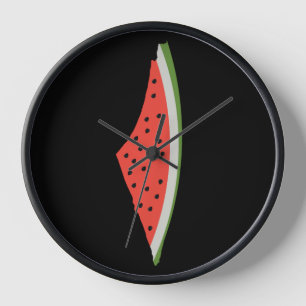 Palestine Watermelon Flag Map Freie Palästinenser. Uhr