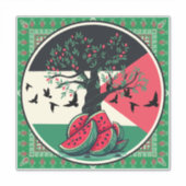 Palestinenkultur | Wassermelone Palestine, Oliven Aufkleber (Vorderseite)