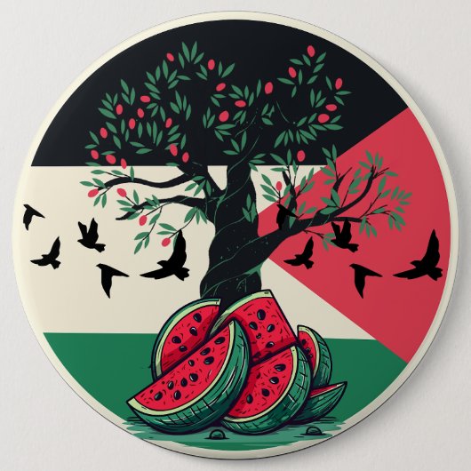 Palestinenkultur | Wassermelone Palestine, Oliven Button (Vorderseite)
