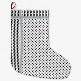 Palestinian Black & White Keffiyeh Stocking Großer Weihnachtsstrumpf