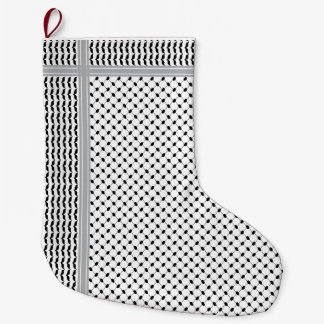 Palestinian Black & White Keffiyeh Stocking Großer Weihnachtsstrumpf