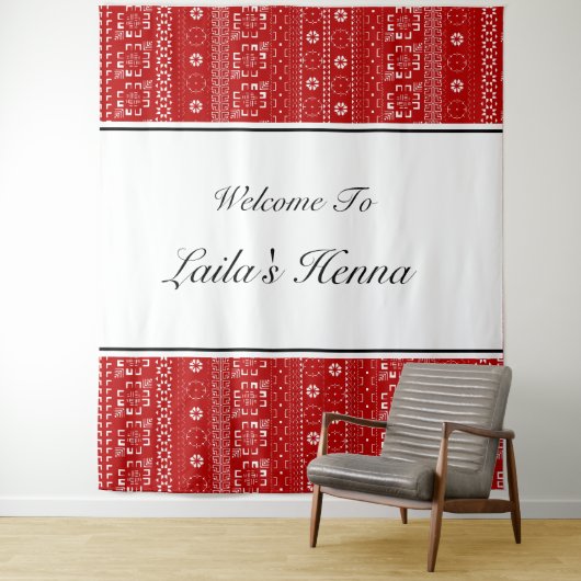 Palestinian Pattern Henna Photobooth Backdrop Wandteppich (Beispiel)