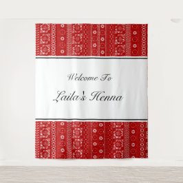 Palestinian Pattern Henna Photobooth Backdrop Wandteppich